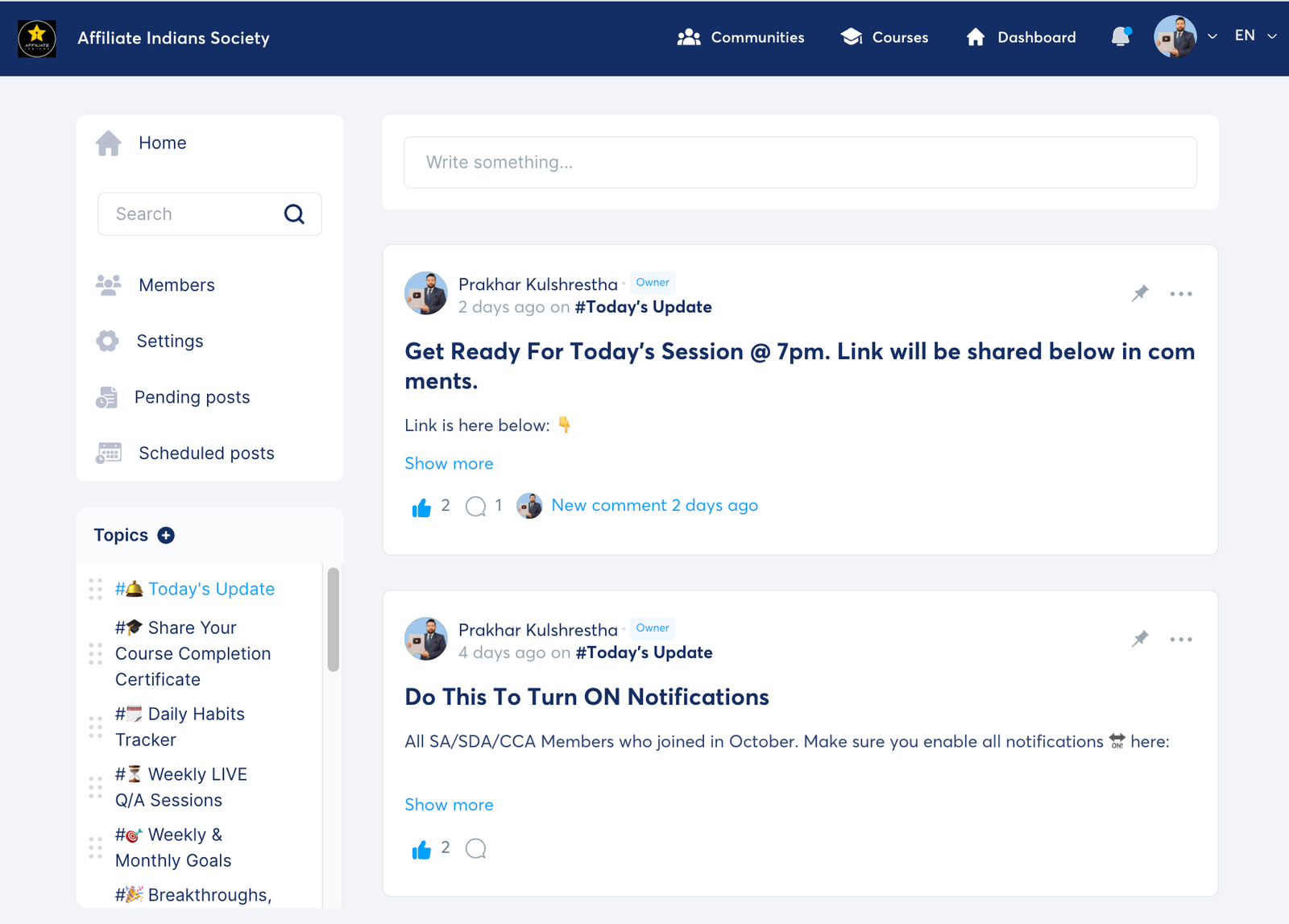 Affiliate Indians Society